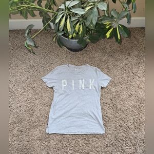 Victorias Secret Pink Campus Style Tee Womens Sz Sm